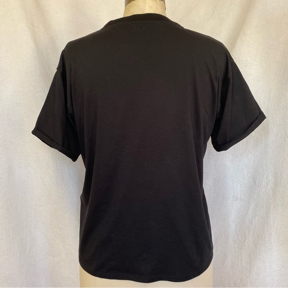 Sandro Paris black cotton and velvet wonder tshirt - Picture 4 of 6